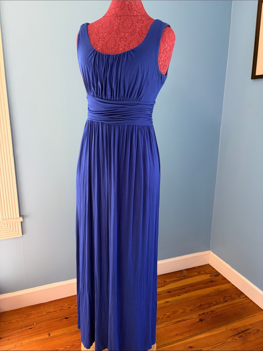 Royal blue knit dress